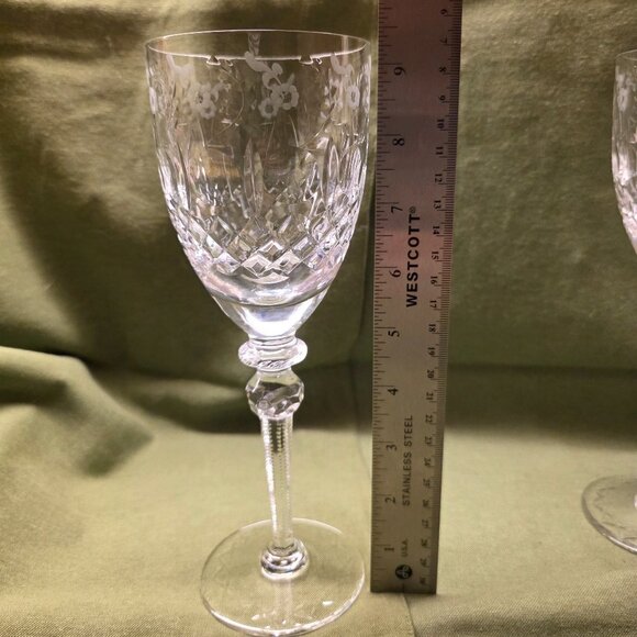 set of 2 Rogaska Crystal Gallia Vintage 9 1/4" Water Goblets Original Owner - Picture 8 of 10